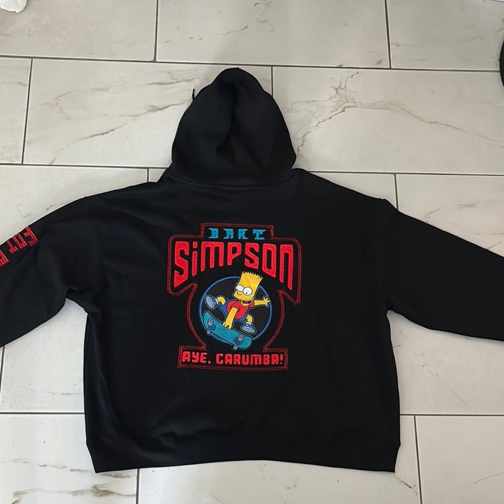 Black Graphic Hoodie with Bart Simpson